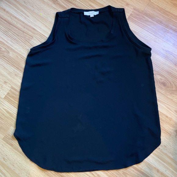 Loft Sleeveless Shell Blouse Top Black sz Large - Picture 7 of 7